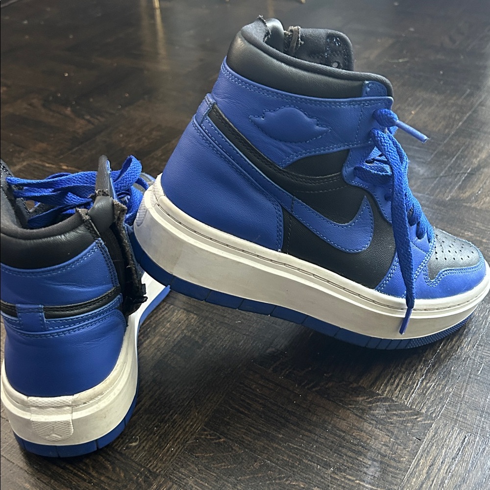 Blue and Black High-Top Nike Jordan Elevate